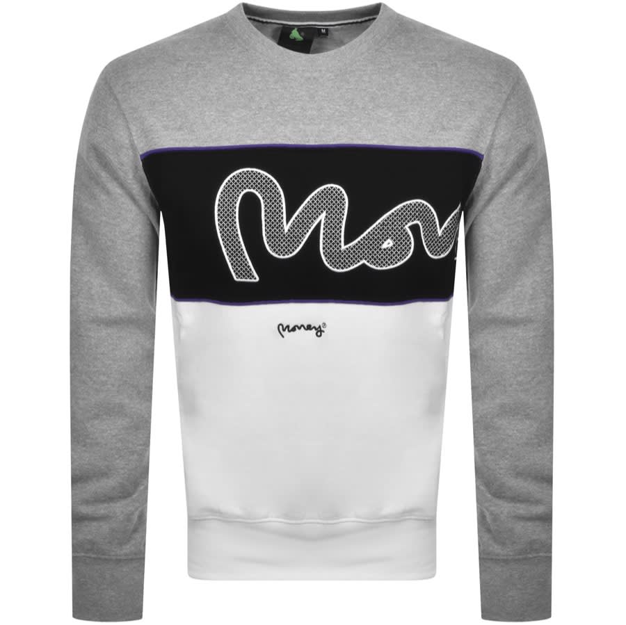 Alternative Image for ProductMoney Sig Panel Crew Neck Logo Sweatshirt Grey1